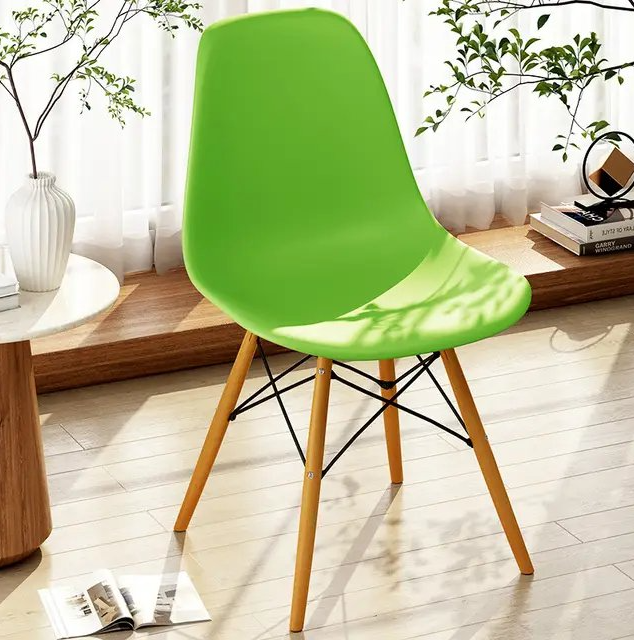 Modern Eames Dining Chair in Vibrant Green