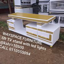 Modern 5ft TV Stand with LED Lights and Storage