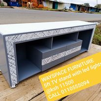 Modern 5ft TV Stand with LED Lights and Storage